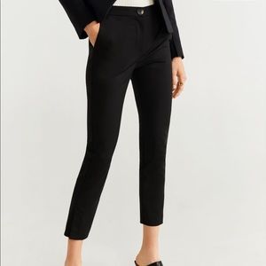Black straight cotton pants